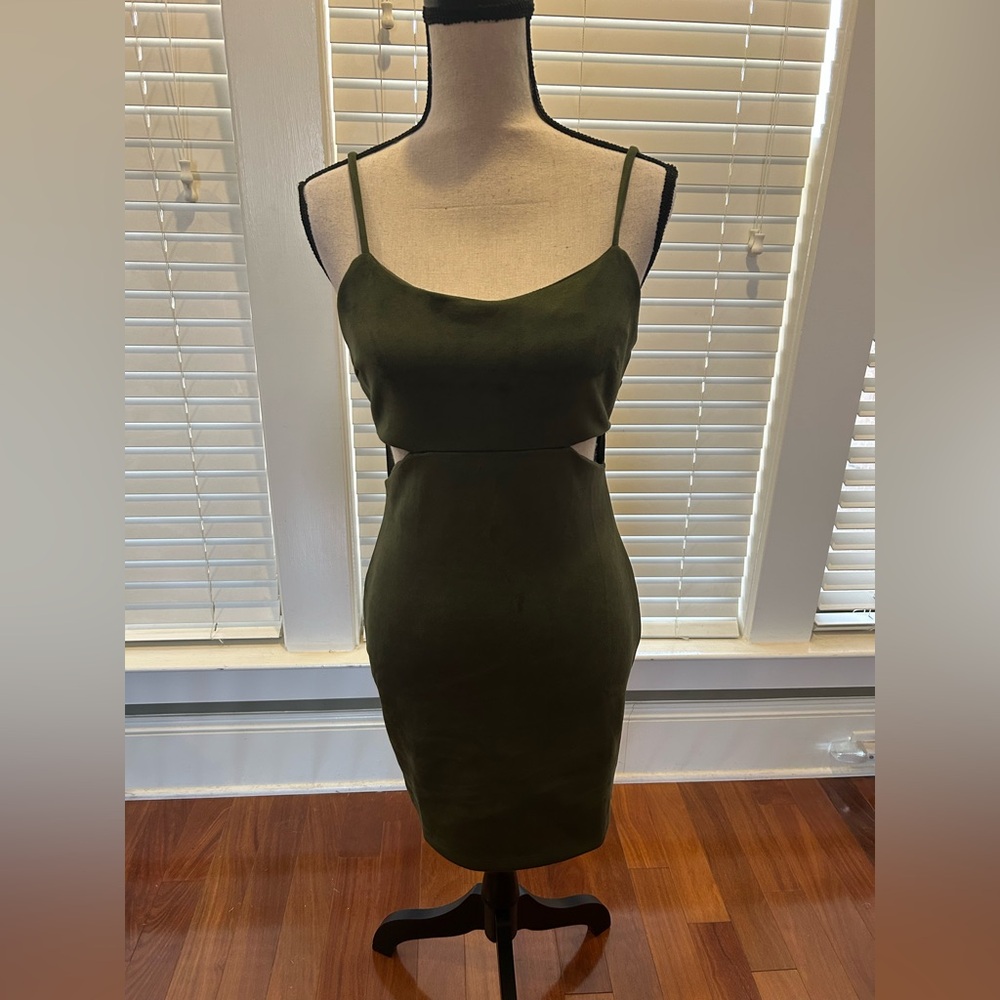 Biashe Chic Olive Dress with side cutouts